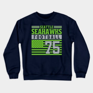 Seattle Seahawks 1975 American Flag Football Crewneck Sweatshirt